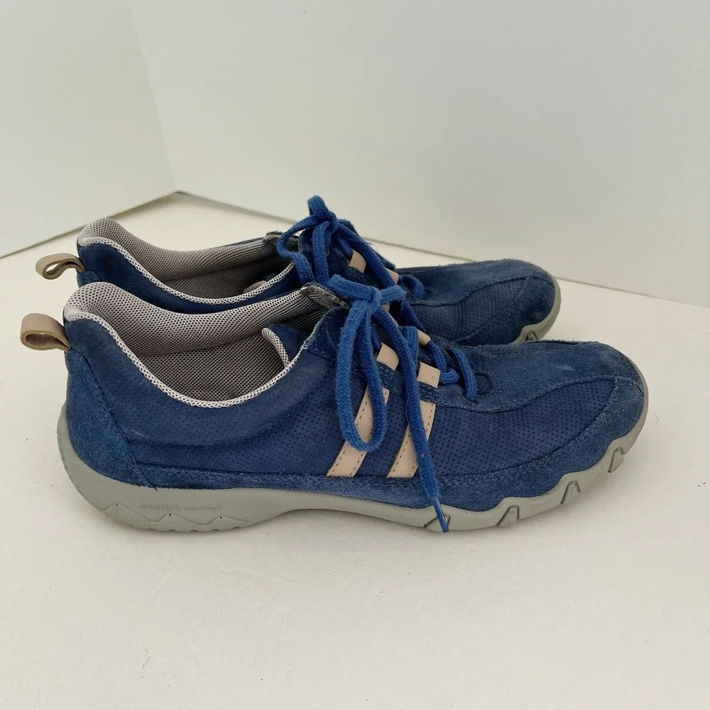 Hotter Leanne Suede Leather Blue Comfort Concept Womens Walking Shoes | Size 9